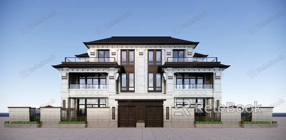 New Chinese Style Double House Townhouse model