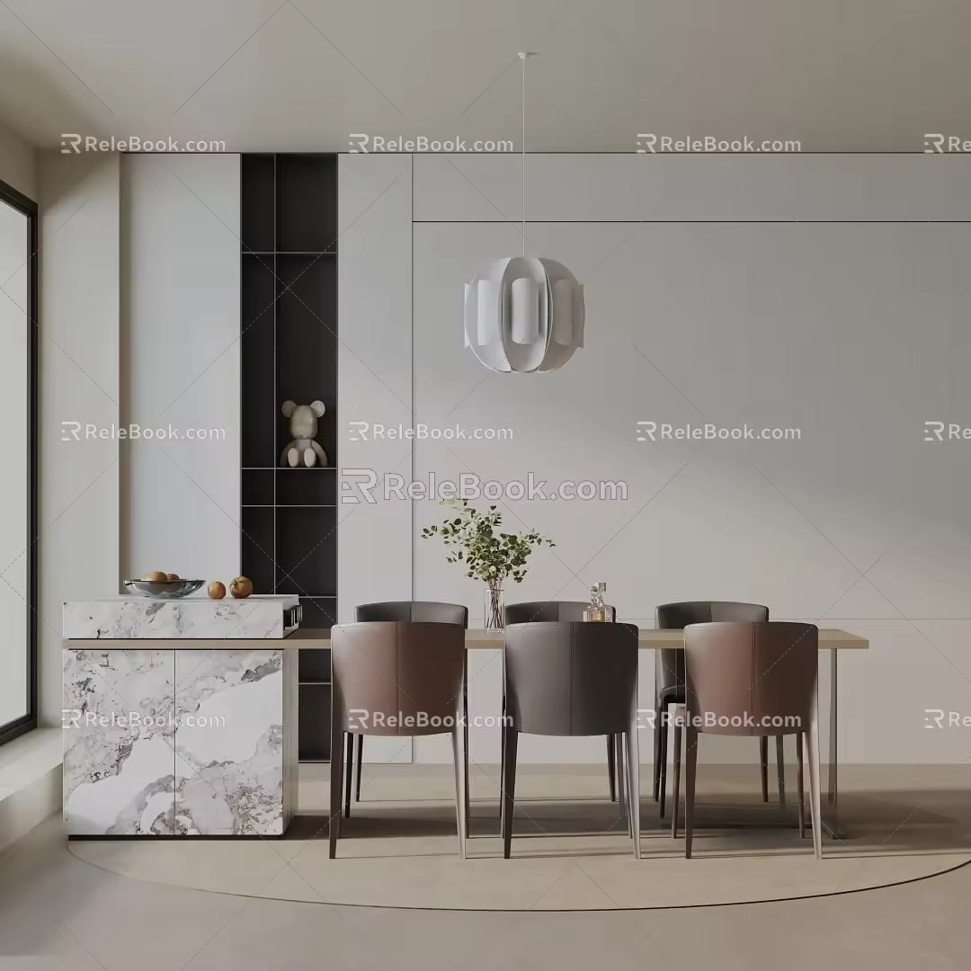 Modern table combination 3d model