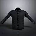 Black Long Sleeve Shirt With Classic Design And Button Front For Daily Wear