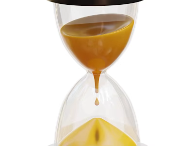 Transparent Glass Hourglass Decorative Ornament Set With Flowing Yellow Sand 3d model