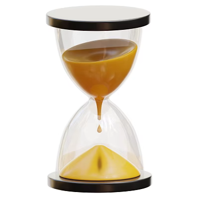 Transparent Glass Hourglass Decorative Ornament Set With Flowing Yellow Sand 3d model