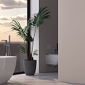 Modern potted toilet 3d model