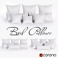 Soft White Bed Pillows In Various Sizes Stacked For Bedroom Decor
