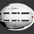 White Sports Helmet Featuring Visor Vent Holes Brand Logo And Smooth Surface Design