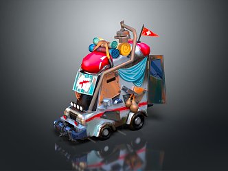 Modern Cartoon Train Travel Car 3d model