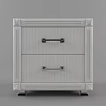 Elegant Modern Gray Bedside Table With Two Drawers And Metal Handles