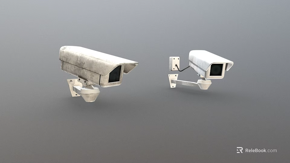 Projection Monitoring Security Cameras With Weatherproof Housing And Adjustable Mounts For Surveillance 3d model 