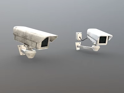 Projection Monitoring Security Cameras With Weatherproof Housing And Adjustable Mounts For Surveillance 3d model