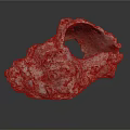 Shell Shaped Decorative Ornament Set With Red And White Textured Surface And Hollow Design