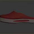 Casual Red Indoor Slippers with White Sole and Simple Comfortable Design