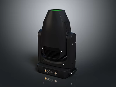 Modern Black Table Lamp With Green Aperture And Base Interface Design 3d model