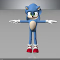 Blue Hedgehog Character Featuring Blue Body White Gloves Red Shoes Green Eyes And Outstretched Arms