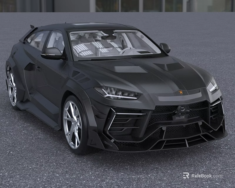 Black Sporty SUV Car With Aggressive Exterior Design 3d model 