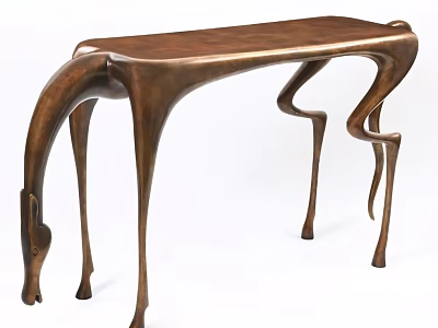Unique Designed Bar Counter With Animal Shaped Legs And Brown Wooden Surface 3d model