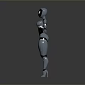 Female Humanoid Robot With Silver Metallic Body And Biomechanical Streamlined Design