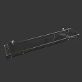 Modern Transparent Glass Bathroom Shelf with Metal Wall Mounted Brackets