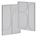 Neutral Tone Decorative Panels With Linen Texture Geometric Curved Rectangular Shapes Modern Wall Decor