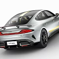 Lotus Eletre Silver Sports Car With Yellow Stripe And Sporty Design Elements