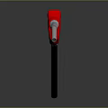 Red Fuel Nozzle With Flexible Black Hose And Metal Spout In Fuel Station Equipment