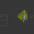 Aerial View Planning of Large Modern Building with Greenery Surrounding Roads and Trees
