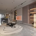 Modern Living Dining Room Interior With Beige Sofa Decorative Paintings Round Rug And Dining Chairs