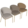 Modern Upholstered Dining Chairs With Curved Backrest And Gold Metal Legs