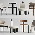 Stylish Modern Dining Chairs With Various Designs And Minimalist Styles 3d model