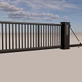 Electric flat push retractable door gate for fence 3d model