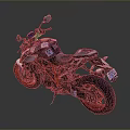 Modern Sport Motorcycle Design With Black Seat Orange Frame And Red Rims