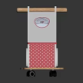 Wooden Children's Toy Cart With White Body Pink Polka Dot Seat And Handle