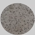 Light Colored Round Rug With Black Speckled Pattern For Home Decor 3d model