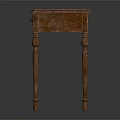 Wooden Accent Table With Carved Drawer And Decorative Turned Legs