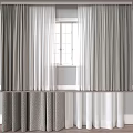 Layered Curtains With White Sheer Panels And Gray Textured Drapes For Modern Window Interior
