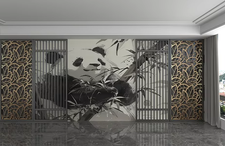Modern background wall 3d model
