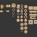 Golden Modern Lighting Fixture Combination With Various Metal Components And Fittings
