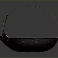 Vintage Commercial Equipment With Round Metal Handle And Rusty Surface Storage Bucket