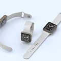 Three Stylish Watches With White Straps And Square Dials Displayed On White Background