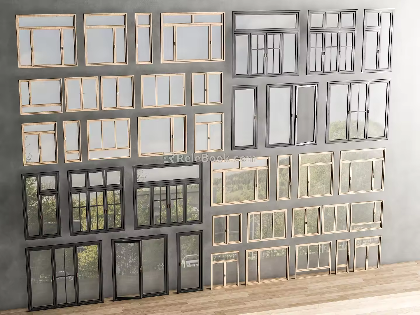 Modern window combination window glass window floor-to-ceiling window balcony window bay window bedroom window casement window door and window stainless steel sliding window 3d model