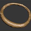 Golden Carved Bracelet With Unique Detailed Patterns For Daily Accessory