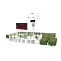 Roadside Facilities With Electronic Display Board Weather Monitoring Sensors Solar Panels And Enclosed Fence
