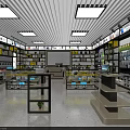 Modern Retail Display Cabinets Featuring Multiple Shelves Bright Lighting And Product Displays