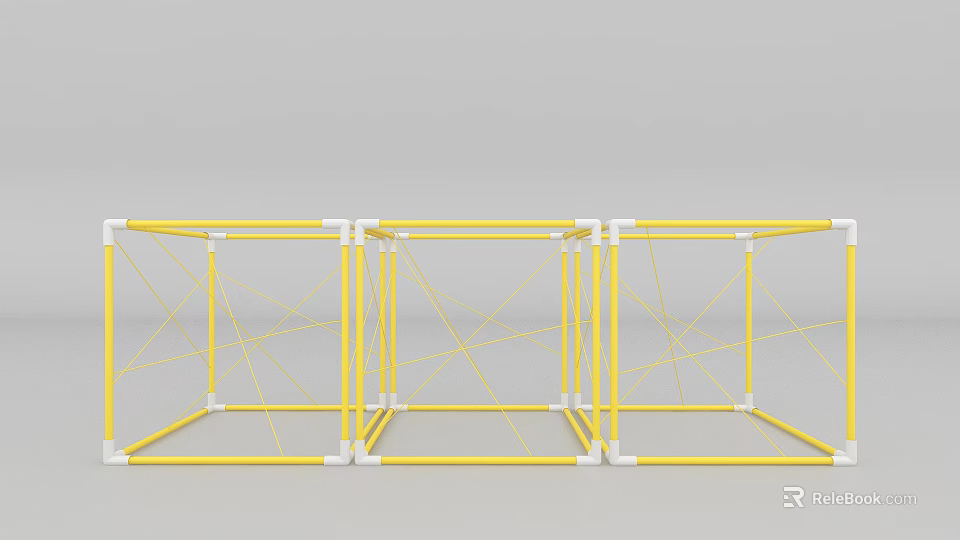 Yellow Outdoor Kids Playground Equipment With Safe Durable Modular Frame Structure 3d model 