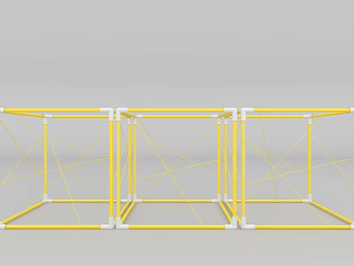 Yellow Outdoor Kids Playground Equipment With Safe Durable Modular Frame Structure 3d model