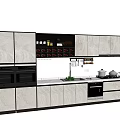 Modern Kitchen Interior Featuring Marble Cabinets Wine Rack And Appliances 3d model