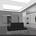 HOI Clothing Store Interior With Transparent Glass Facade Hanging Clothes And Mannequins