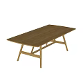 Modern Solid Wood Dining Table Long Table 3d model