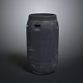 Practical Household Black Waste Bin Featuring Worn Surface Open Top And Side Handle