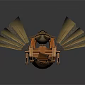 Ancient Style Wooden Winged Spacecraft Model With Intricate Frame Structure 3d model