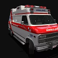 Red And White Ambulance With Emergency Lights And Medical Rescue Design