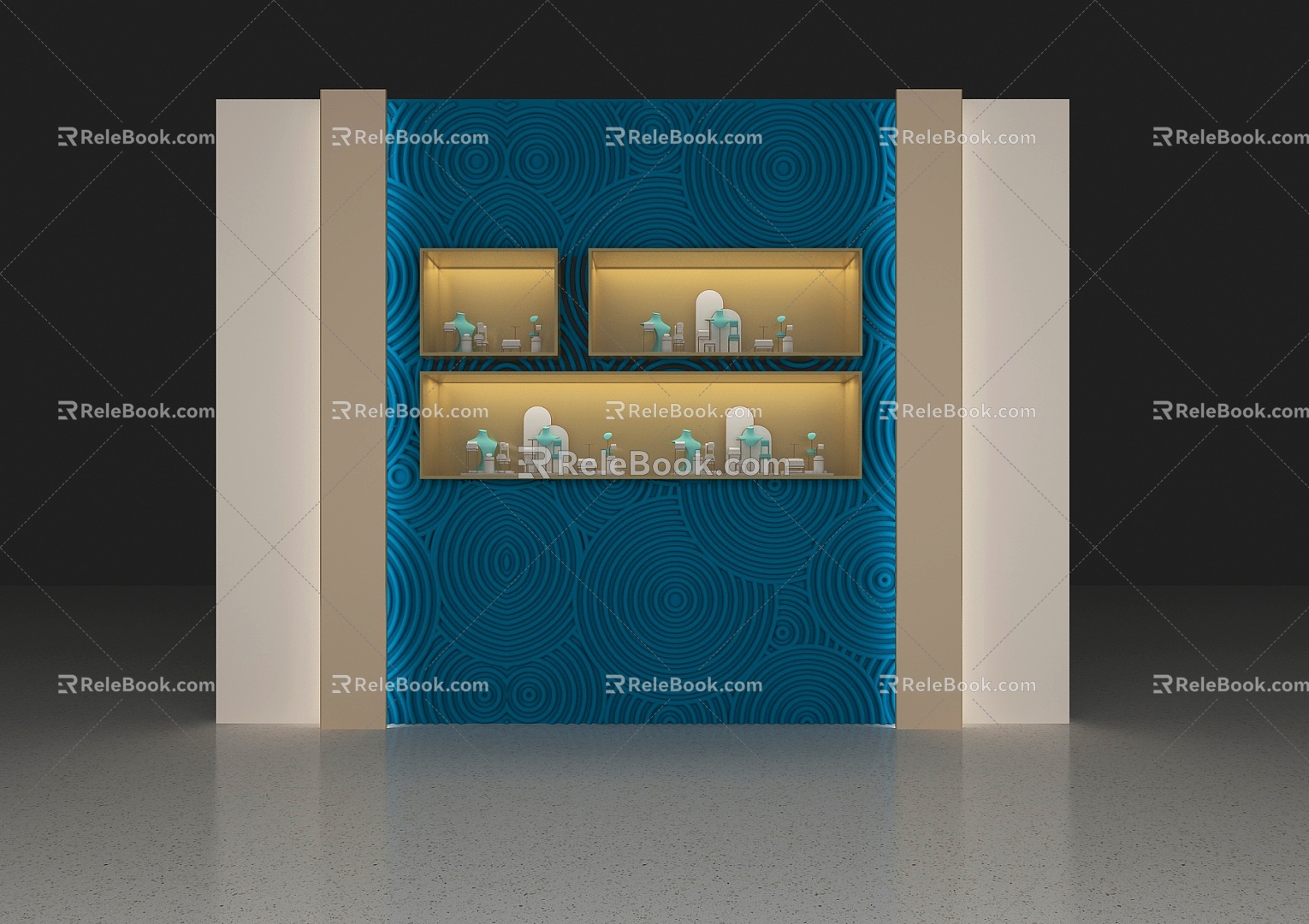 Wall window jewelry props background wall image wall 3d model